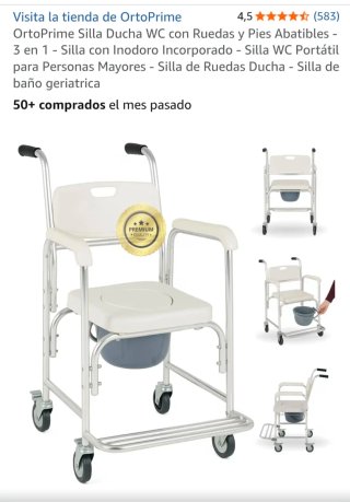 Silla de baño con asiento y respaldo