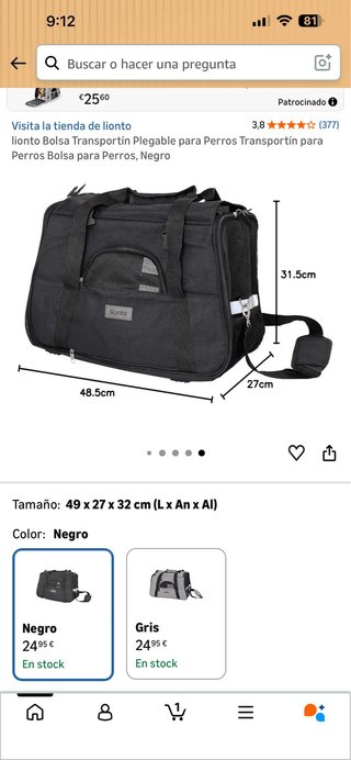Bolsa Transportín Plegable para Perros