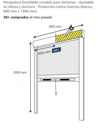 Mosquitera enrollable blanca