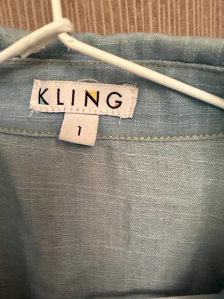 Vestido camisero Kling azul con cinturón