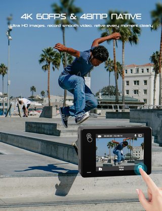 Cámara Deportiva APEXCAM 4K60FPS 48MP Doble Pantal
