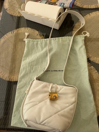 Bolso Off-White Blanco Piel Dorado