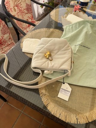 Bolso Off-White Blanco Piel Dorado
