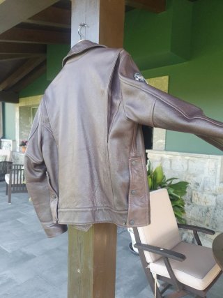 Cazadora Cuero Blauer USA Talla L Marrón