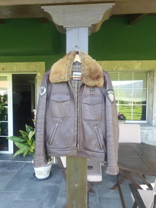 Cazadora Cuero Blauer USA Talla L Marrón