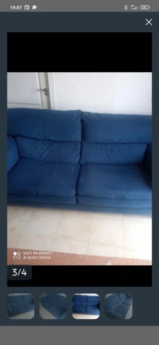 Sofá azul de tela