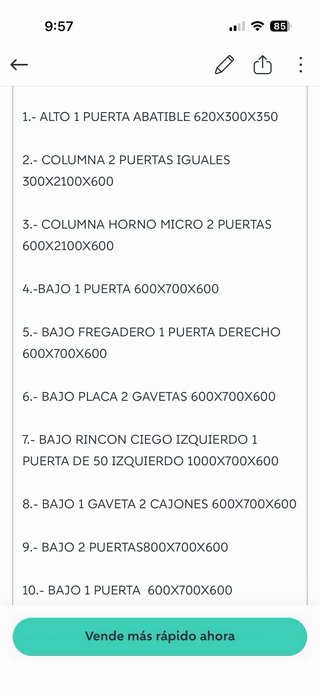 Módulos de cocina nuevos