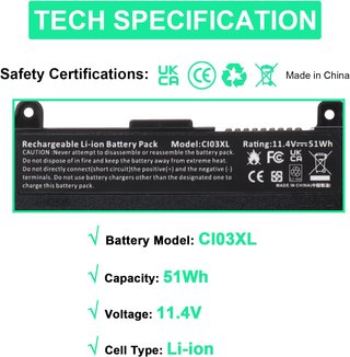 Batería CI03XL para HP ProBook
