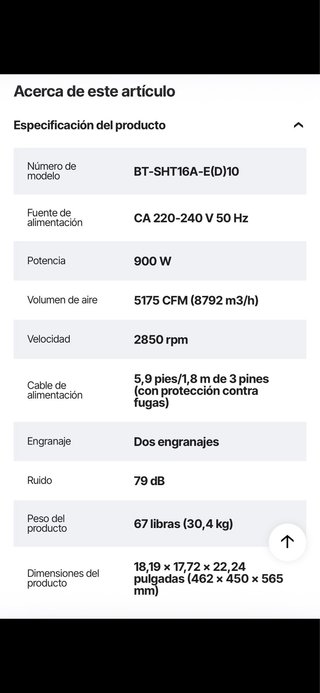 Ventilador Extractor VEVOR 900W NUEVO