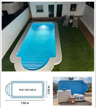Piscina de fibra para empotrar o superficie