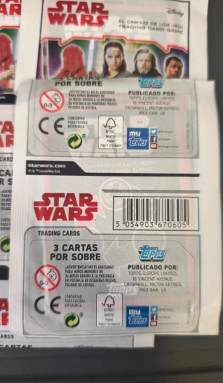 Sobres cromos Star Wars El Camino de los Jedi