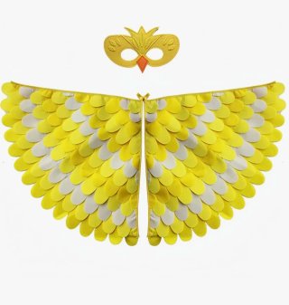 Disfraz Alas y Máscara Pájaro Amarillo