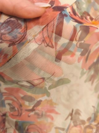 Blusa floreale manica lunga tulle