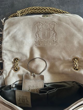 Borsa Trussardi con frange e catena oro