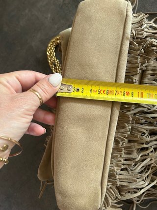 Borsa Trussardi con frange e catena oro