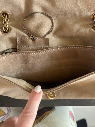 Borsa Trussardi con frange e catena oro