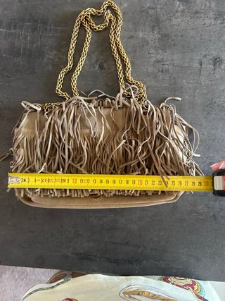 Borsa Trussardi con frange e catena oro