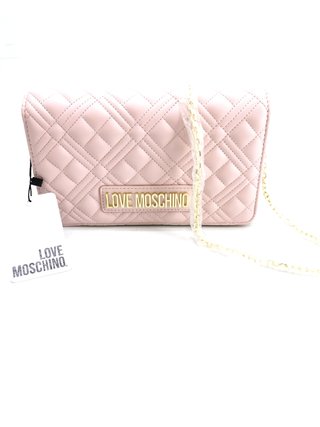 Borsa Love Moschino Rosa Imbottito con Catena Dorata
