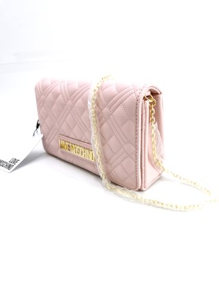 Borsa Love Moschino Rosa Imbottito con Catena Dorata