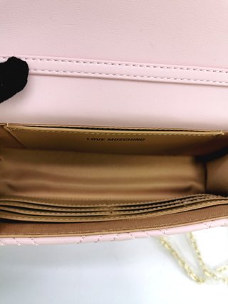 Borsa Love Moschino Rosa Imbottito con Catena Dorata