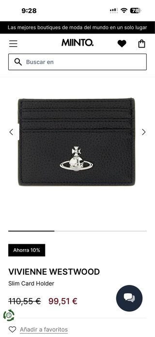Tarjetero Vivienne Westwood Negro