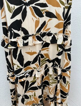 Vestido Sfera Estampado Hojas Talla M