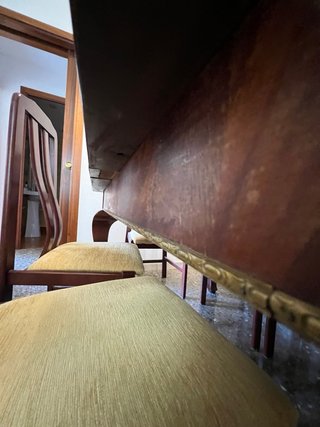 Mesa extensible madera maciza + 6 sillas
