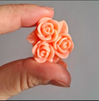 Pendientes dilatación rosas coral acrílico 20mm