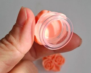 Pendientes dilatación rosas coral acrílico 20mm