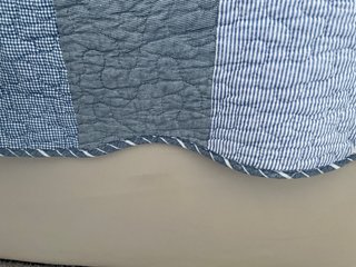 Colcha Bouti Rayas Azul y Blanca reversible