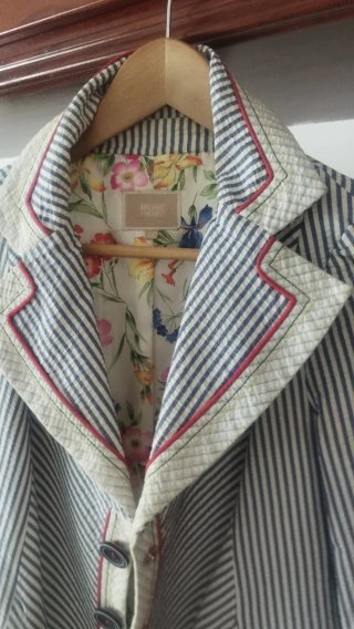Chaqueta Blazer Rayas Azul y Blanco