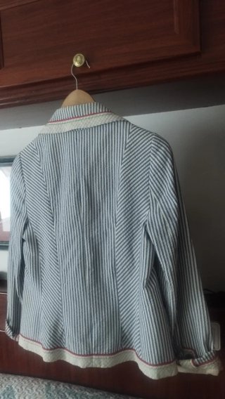 Chaqueta Blazer Rayas Azul y Blanco