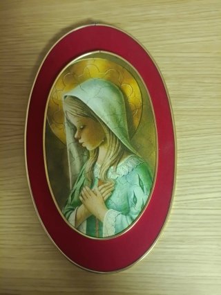Cuadro Religioso Virgen María Ovalado