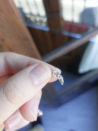 Pulsera plata con mariquitas