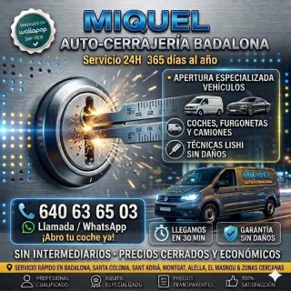 Cerrajero Coches Badalona 24h - Aperturas