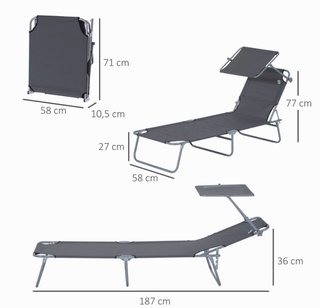 Tumbona Plegable con Toldo