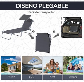 Tumbona Plegable con Toldo
