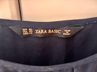 Zara Basic camicetta blu con pizzo