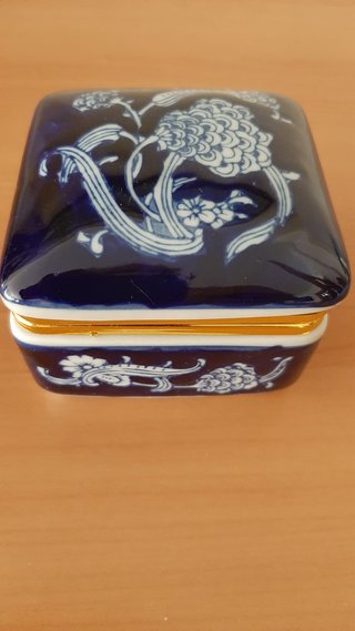 Joyero porcelana azul y blanco