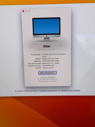 iMac 27 3.4GHz Intel Core i5 4 núcleos