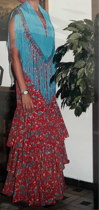 Vestido Gitana Rojo Estampado Flores
