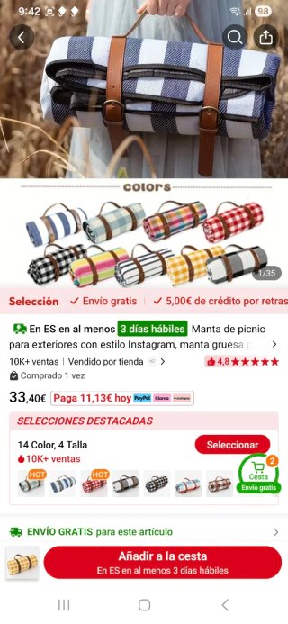 Alfombra de picnic enorme