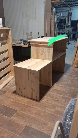 Mostrador de madera rústico