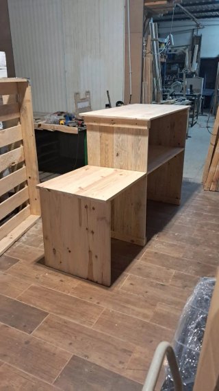Mostrador de madera rústico