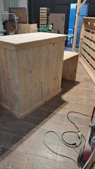 Mostrador de madera rústico