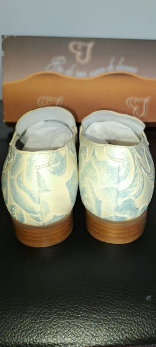 Scarpe donna vera pelle azzurro tg 37
