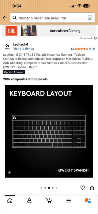 Logitech G413 TKL SE Teclado Mecánico Negro