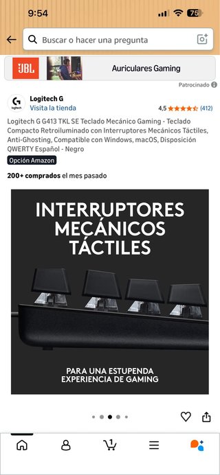 Logitech G413 TKL SE Teclado Mecánico Negro