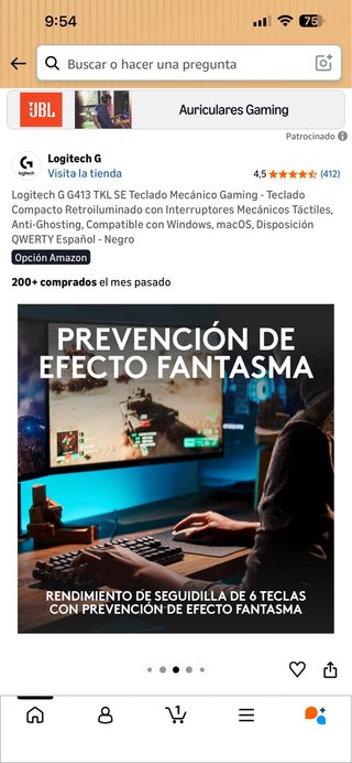 Logitech G413 TKL SE Teclado Mecánico Negro