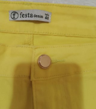 Pantalón Festa Denim Talla 48 Amarillo